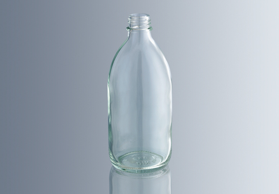 Бутылки с винтовым горлышком, круглое плечо  Прозрачное стекло, узкое горлышко:
